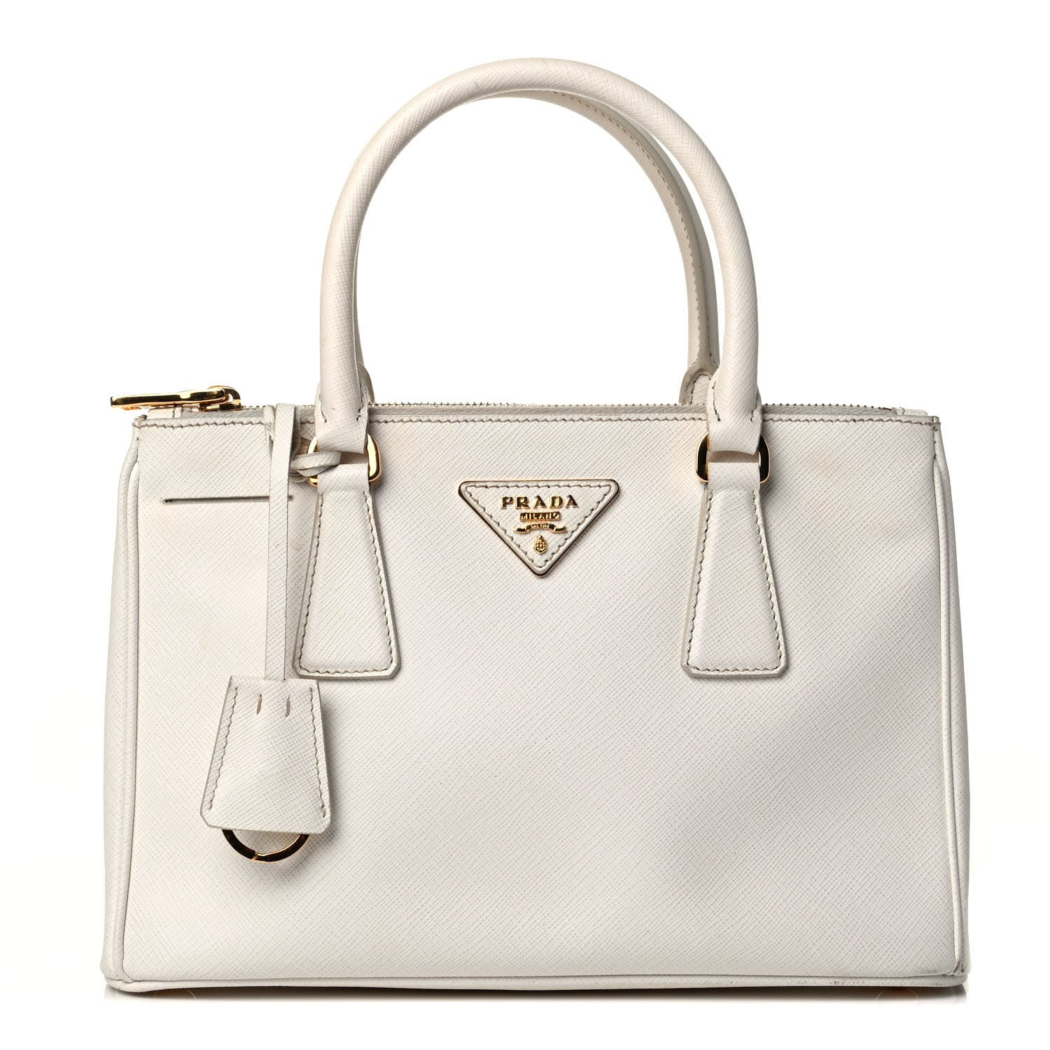 Prada Saffiano Small Galleria Double Zip Tote Talco 1 of 7