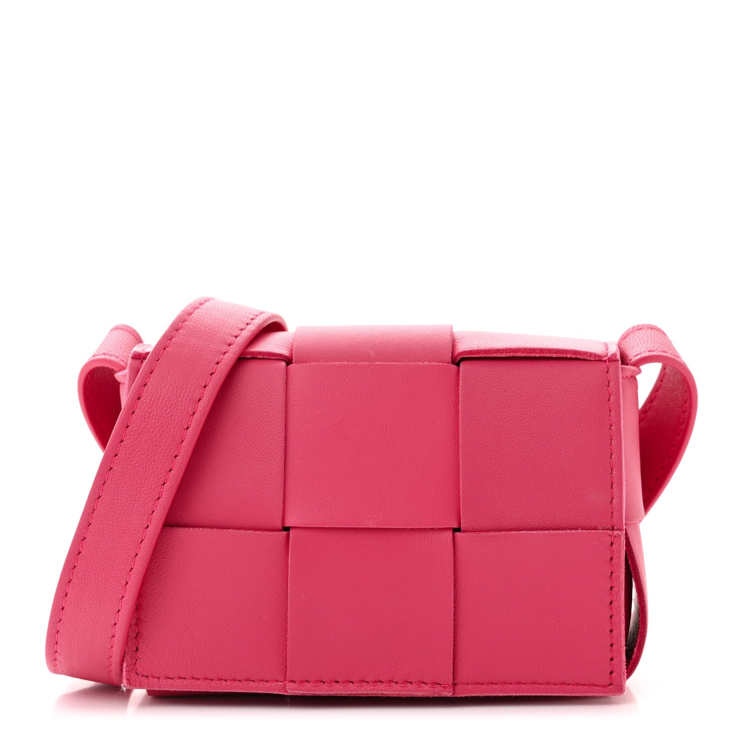 Bottega Veneta Lambskin Maxi Intrecciato Extra Mini Cassette Crossbody Bag Bon Bon 1 of 11