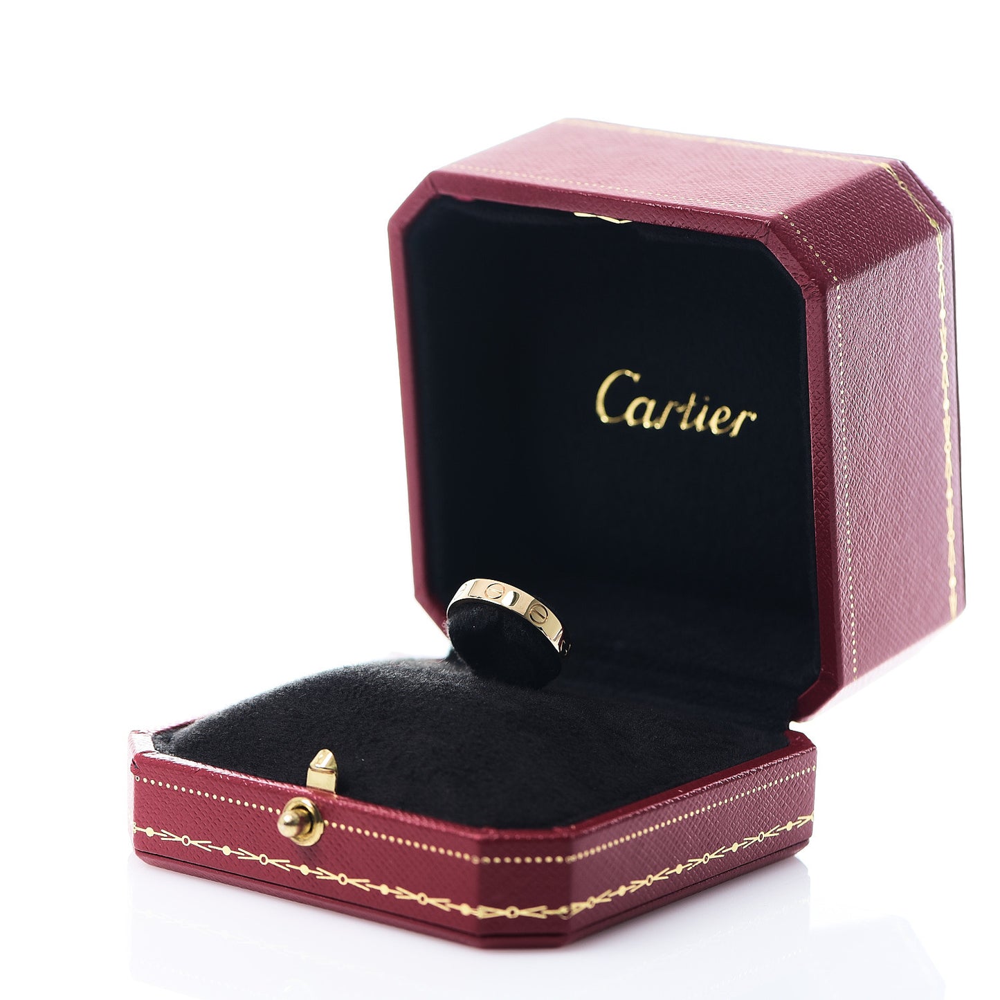 18K Yellow Gold 3.5mm LOVE Wedding Band Ring 49 4.75