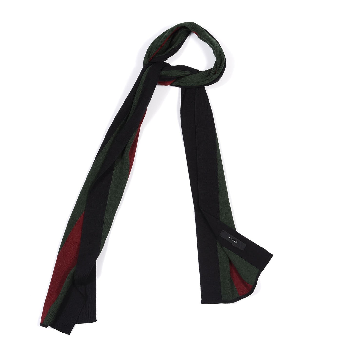 Wool Silk Web Scarf Black