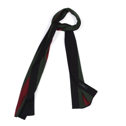 Gucci Wool Silk Web Scarf Black 1 of 4
