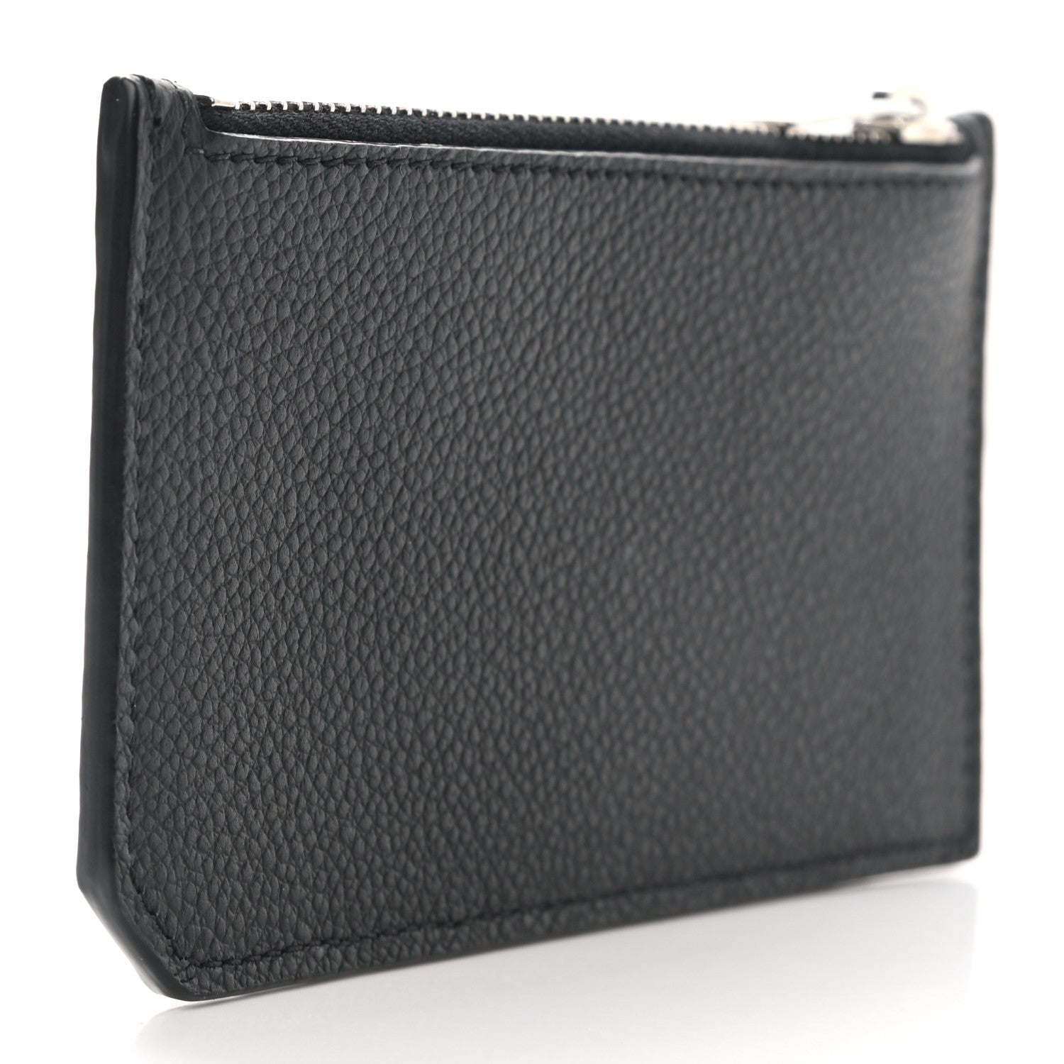 Saint Laurent Grained Calfskin 5 Fragments Zip Pouch Card Holder Black 2 of 9