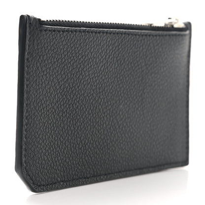Saint Laurent Grained Calfskin 5 Fragments Zip Pouch Card Holder Black 2 of 9