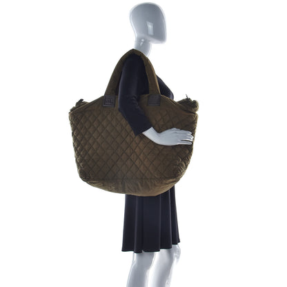 Chanel Nylon Quilted Large Coco Cocoon Shopping Tote Green 2 of 16