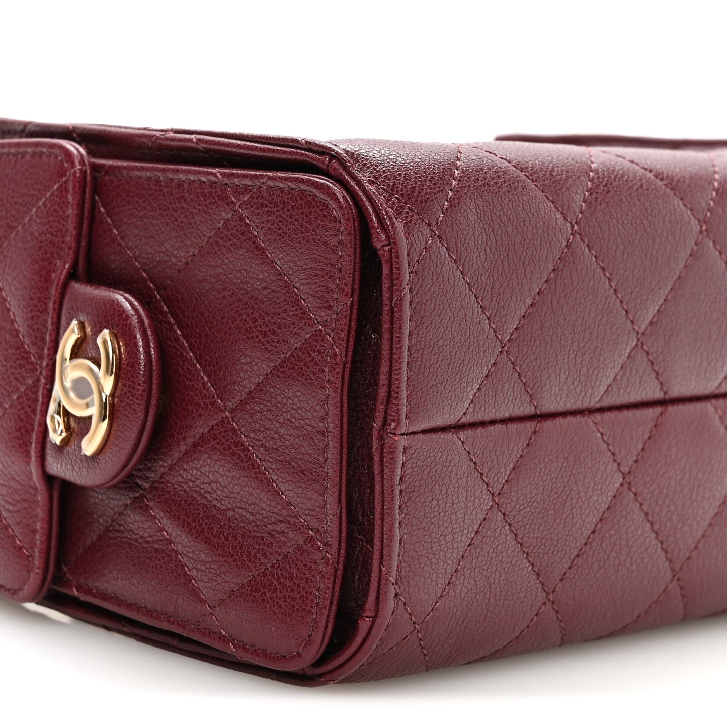 Goatskin Quilted Small Chanel 25 Handbag Dark Burgundy