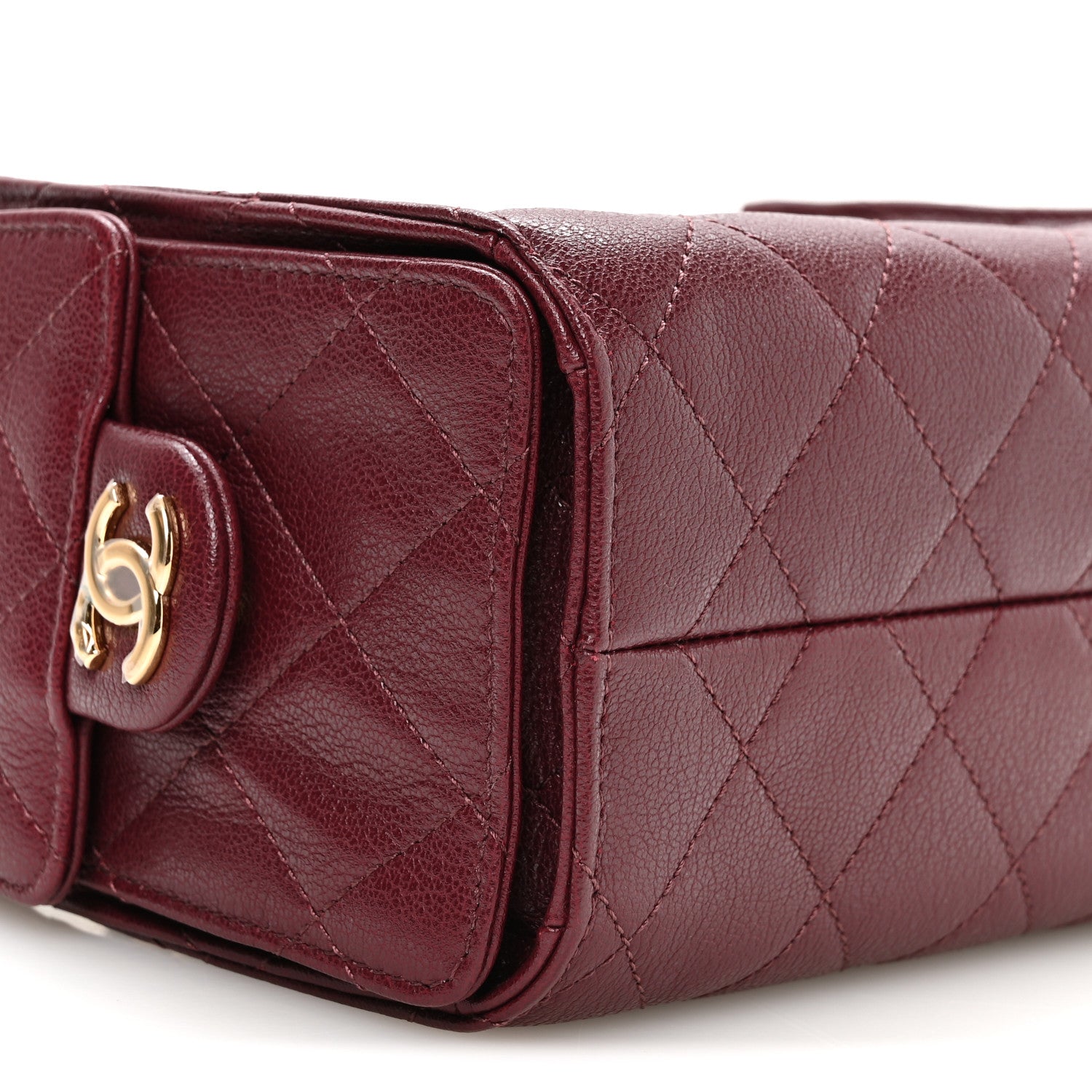 Chanel Goatskin Quilted Small Chanel 25 Handbag Dark Burgundy 9 of 10