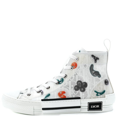 Christian Dior X KENNY SCHARF Technical Canvas Oblique Patch Mens B23 High Top Sneakers 42 White Blue 1 of 10