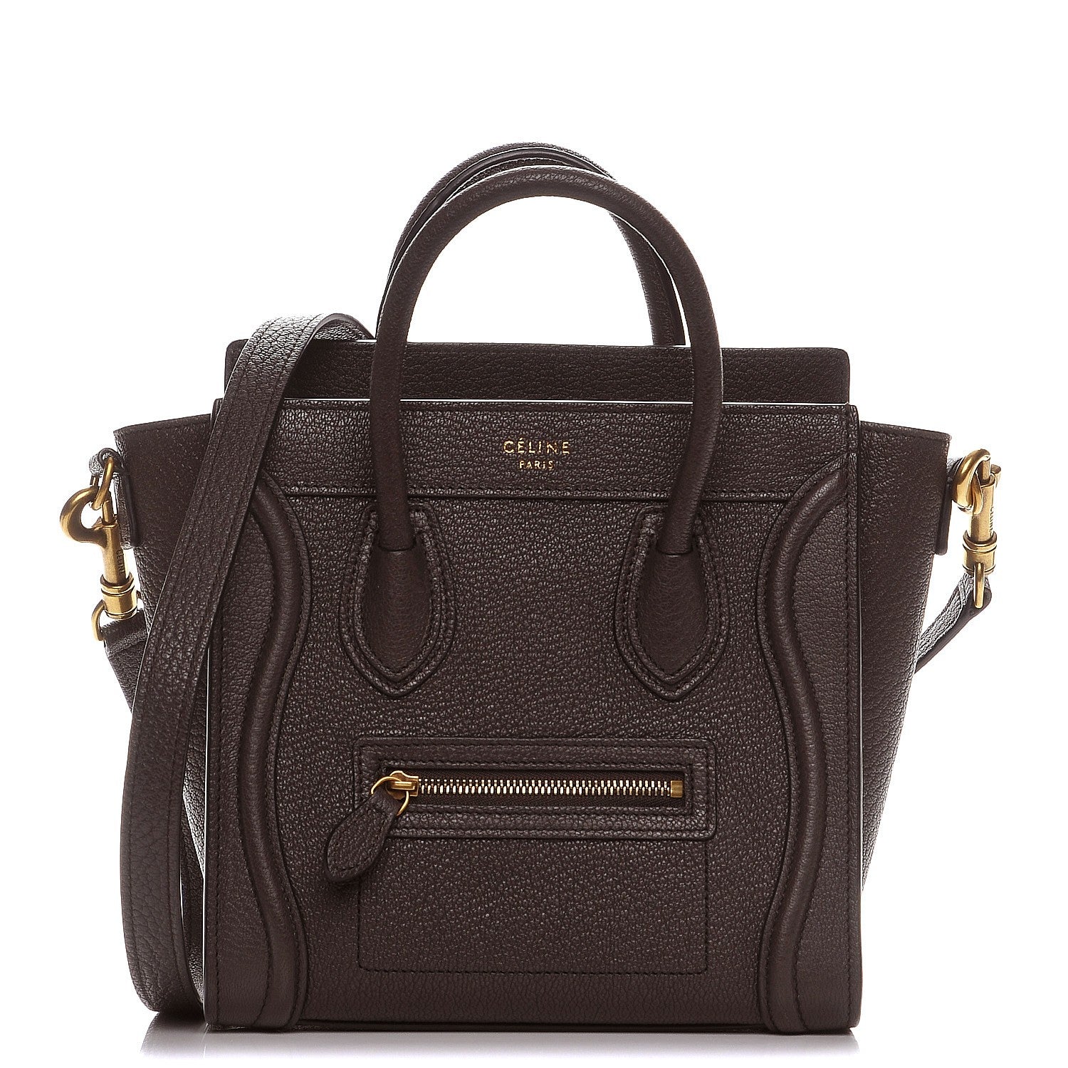 Celine Goatskin Nano Luggage Dark Taupe 1 of 7