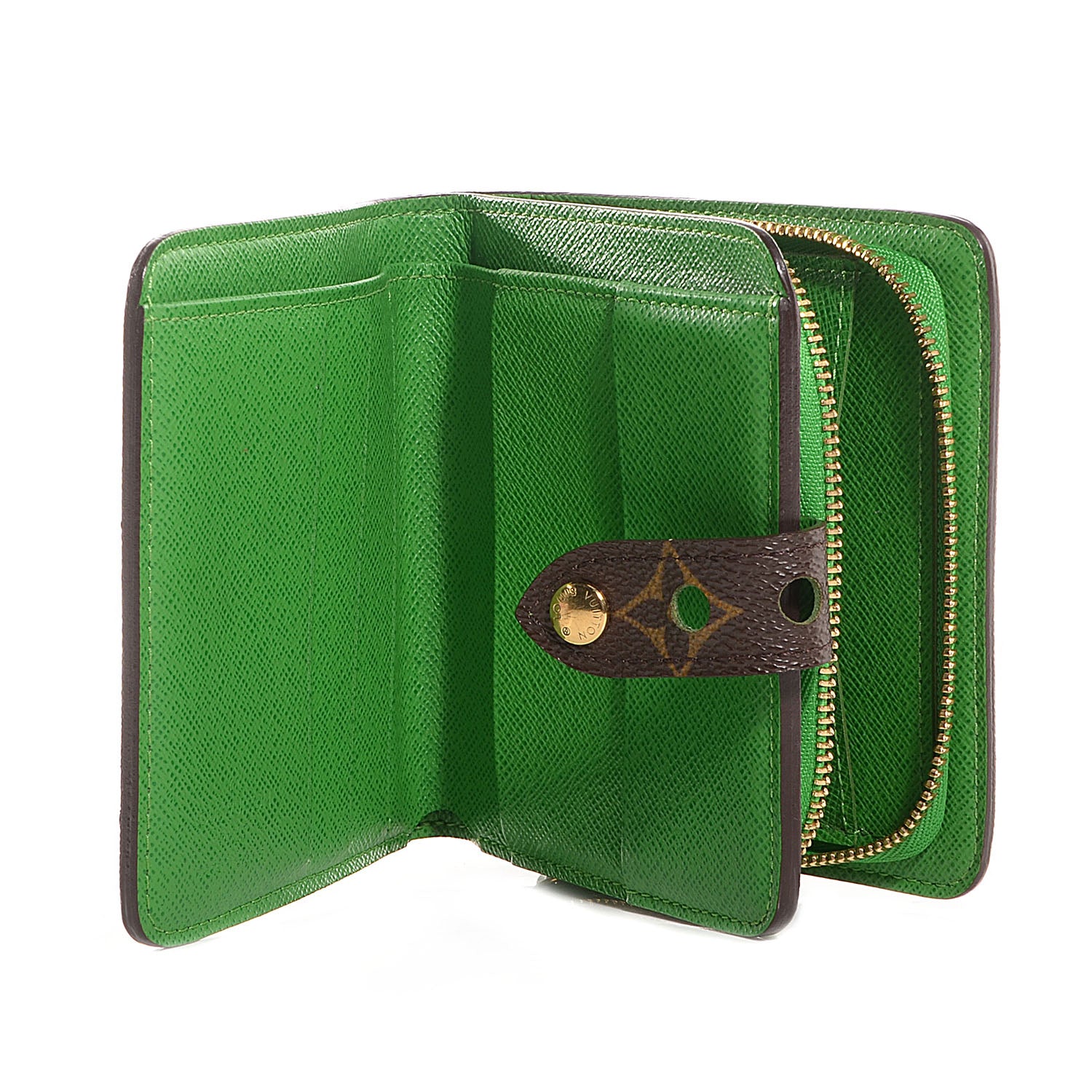 Louis Vuitton Monogram Perforated Compact Zipped Wallet Green 5 of 7