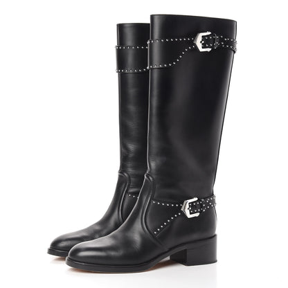 Givenchy Calfskin Studded Riding Boots 39 Black 3 of 14
