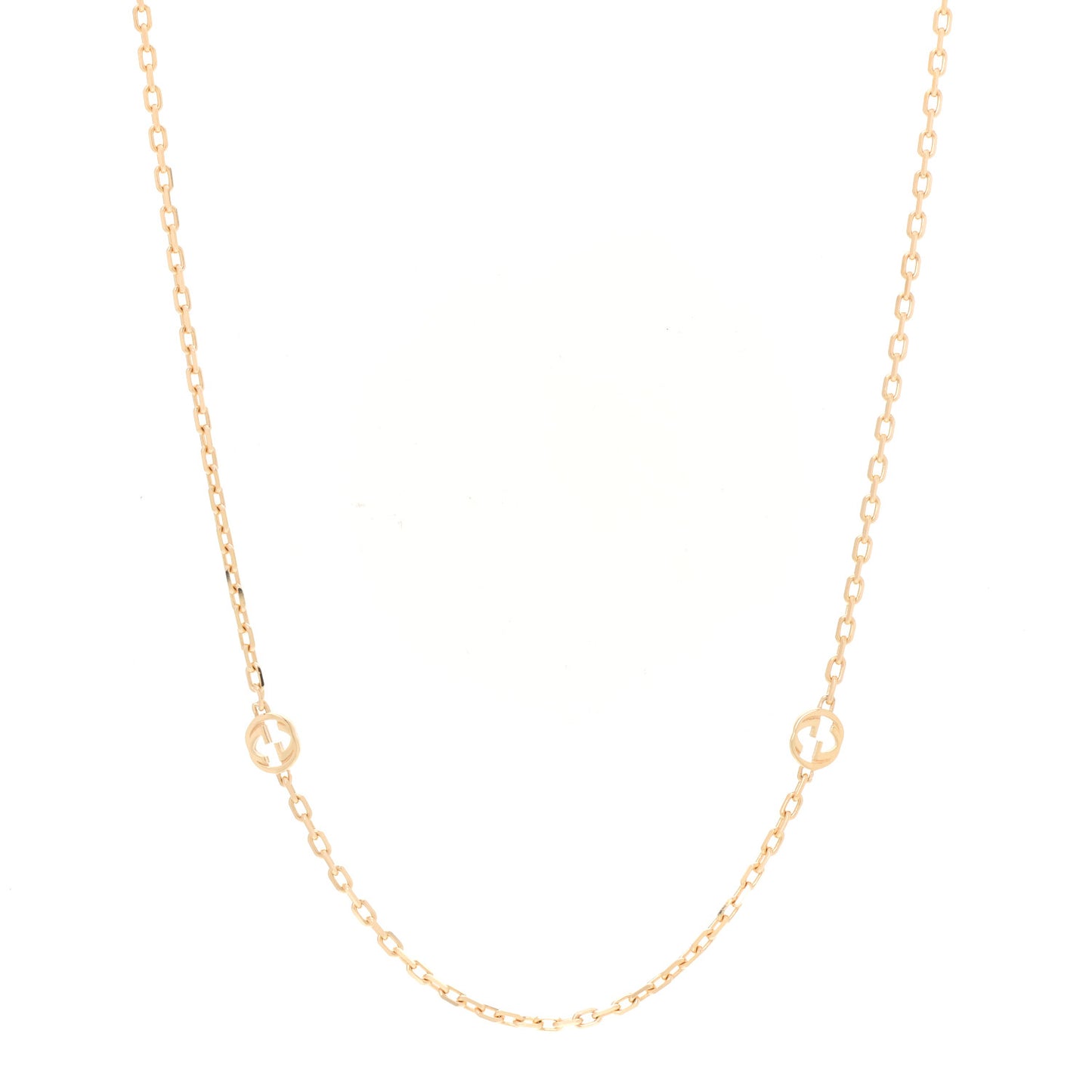 18K Yellow Gold Running GG Station Necklace