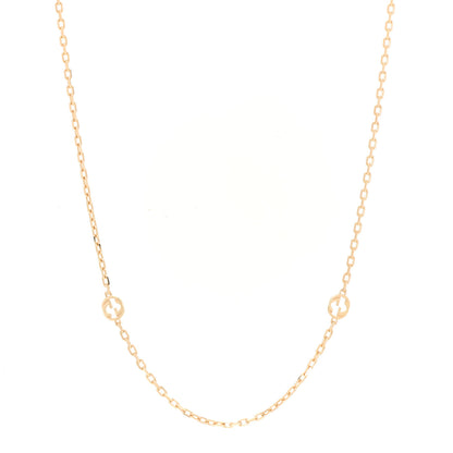 Gucci 18K Yellow Gold Running GG Station Necklace 1 of 6