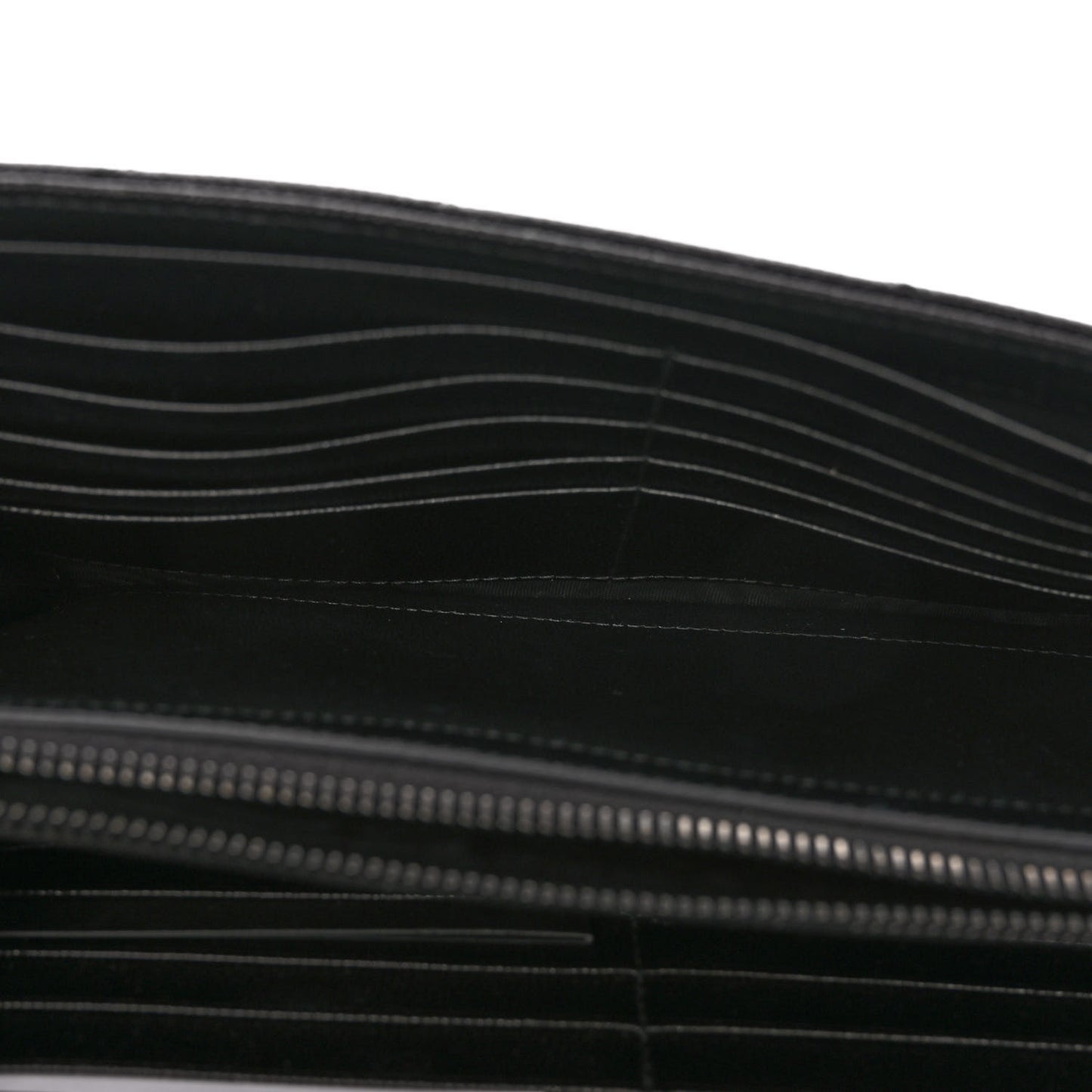 Grain De Poudre Matelasse Chevron Monogram Monochrome Chain Wallet Black