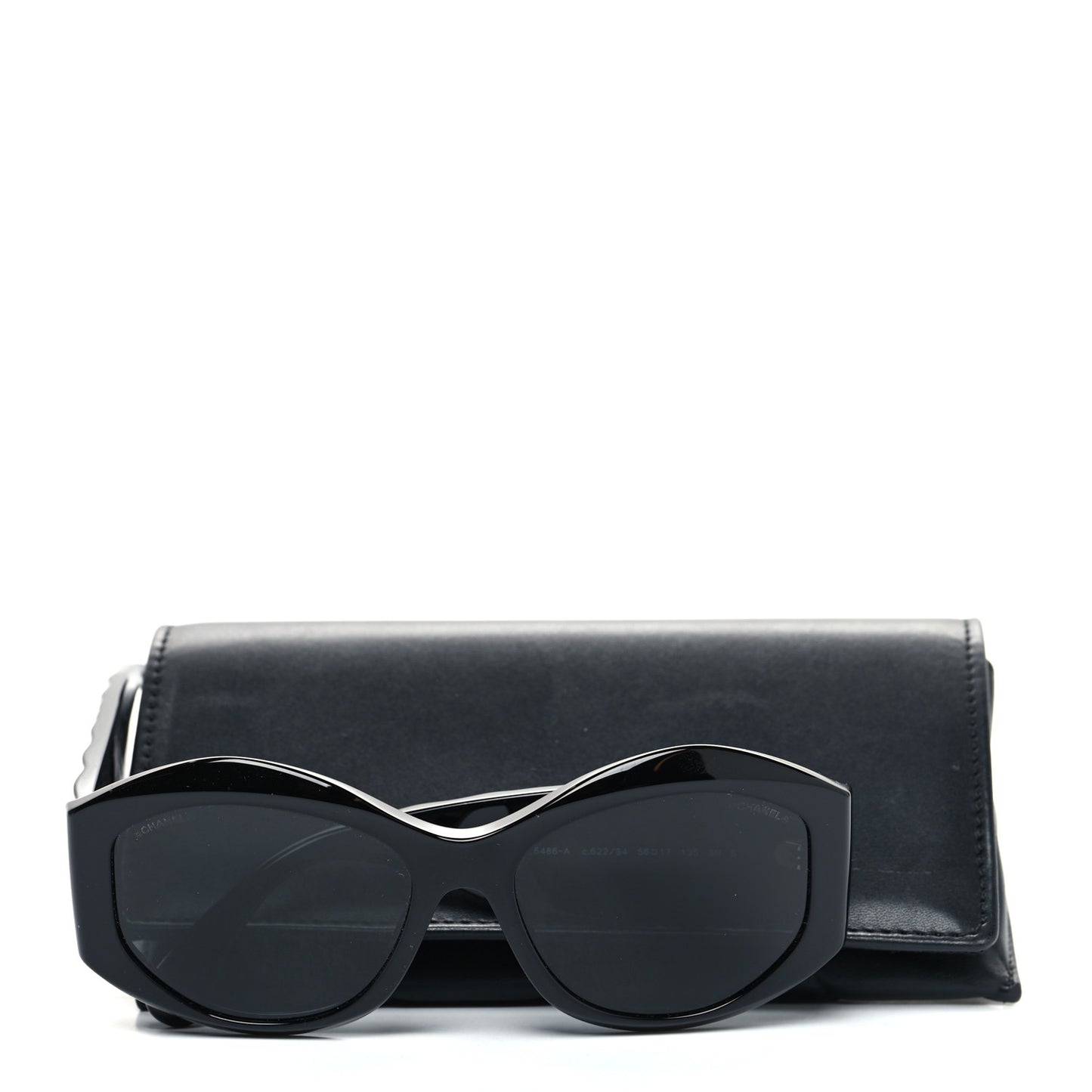 Acetate Quilted CC Sunglasses 5486-A Black