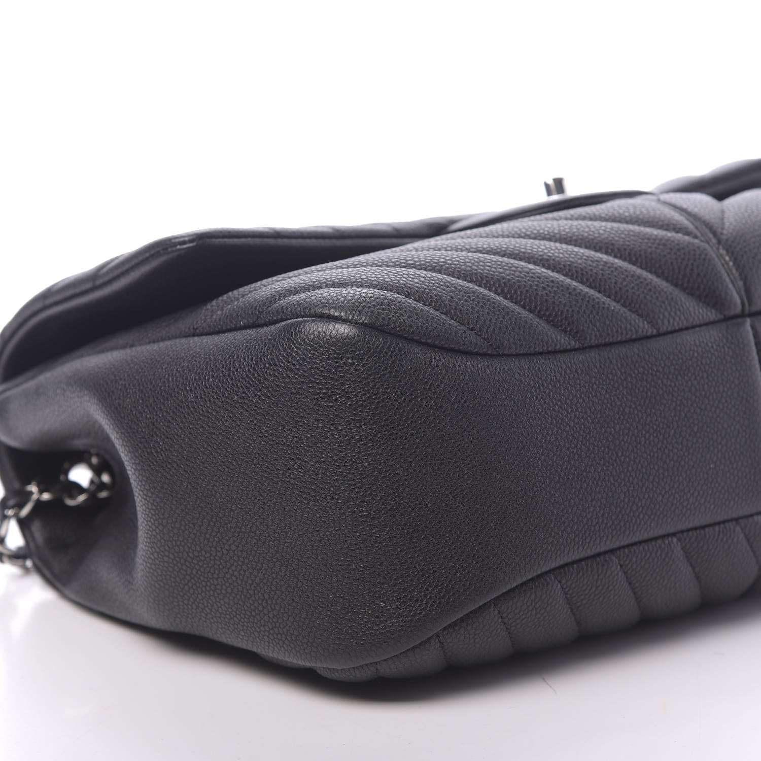Chanel Caviar Chevron Quilted Large Puffy CC Flap Black 8 of 11