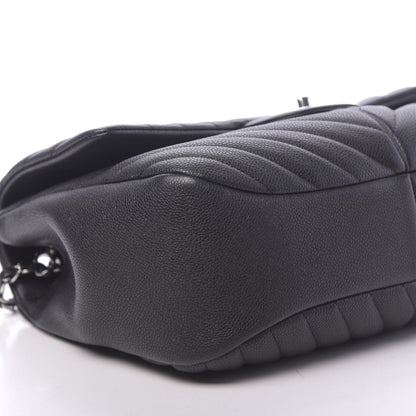 Chanel Caviar Chevron Quilted Large Puffy CC Flap Black 8 of 11