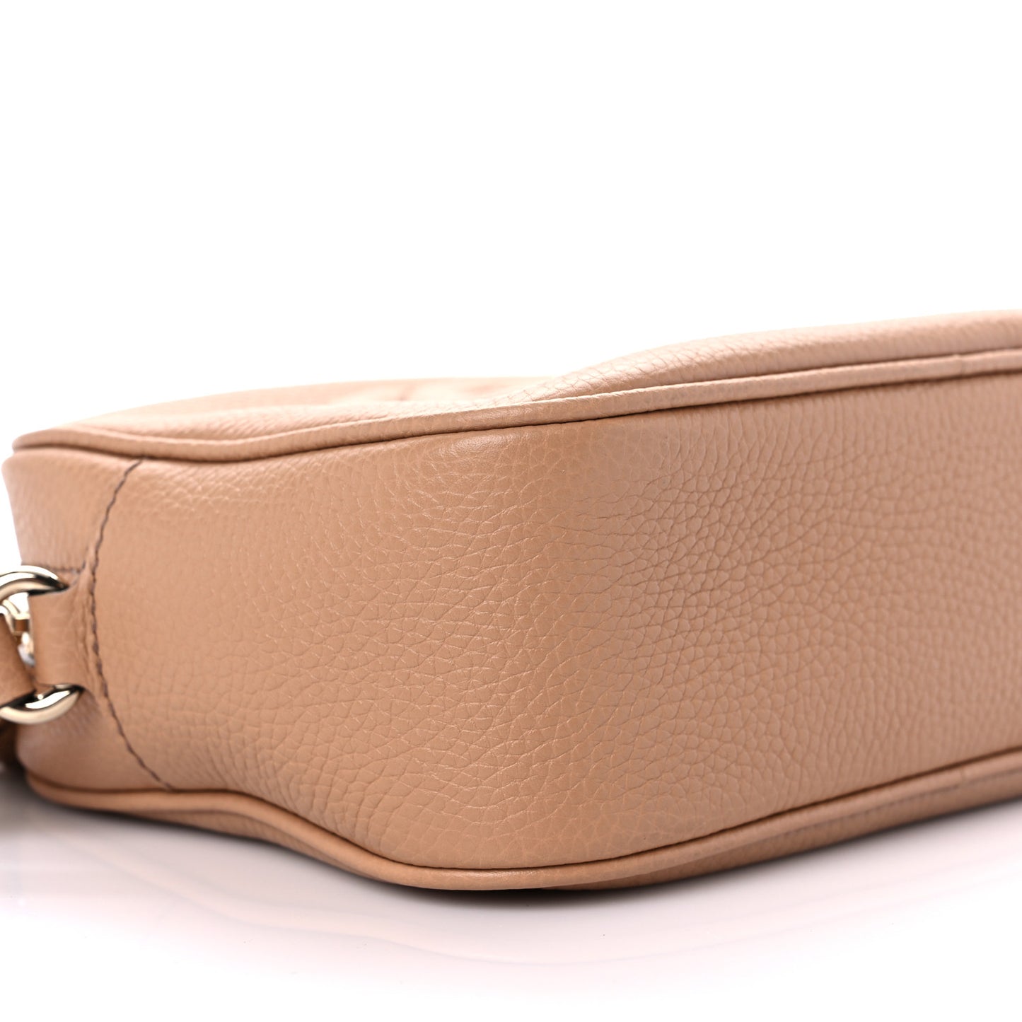 Pebbled Calfskin Small Soho Disco Bag Rose Beige