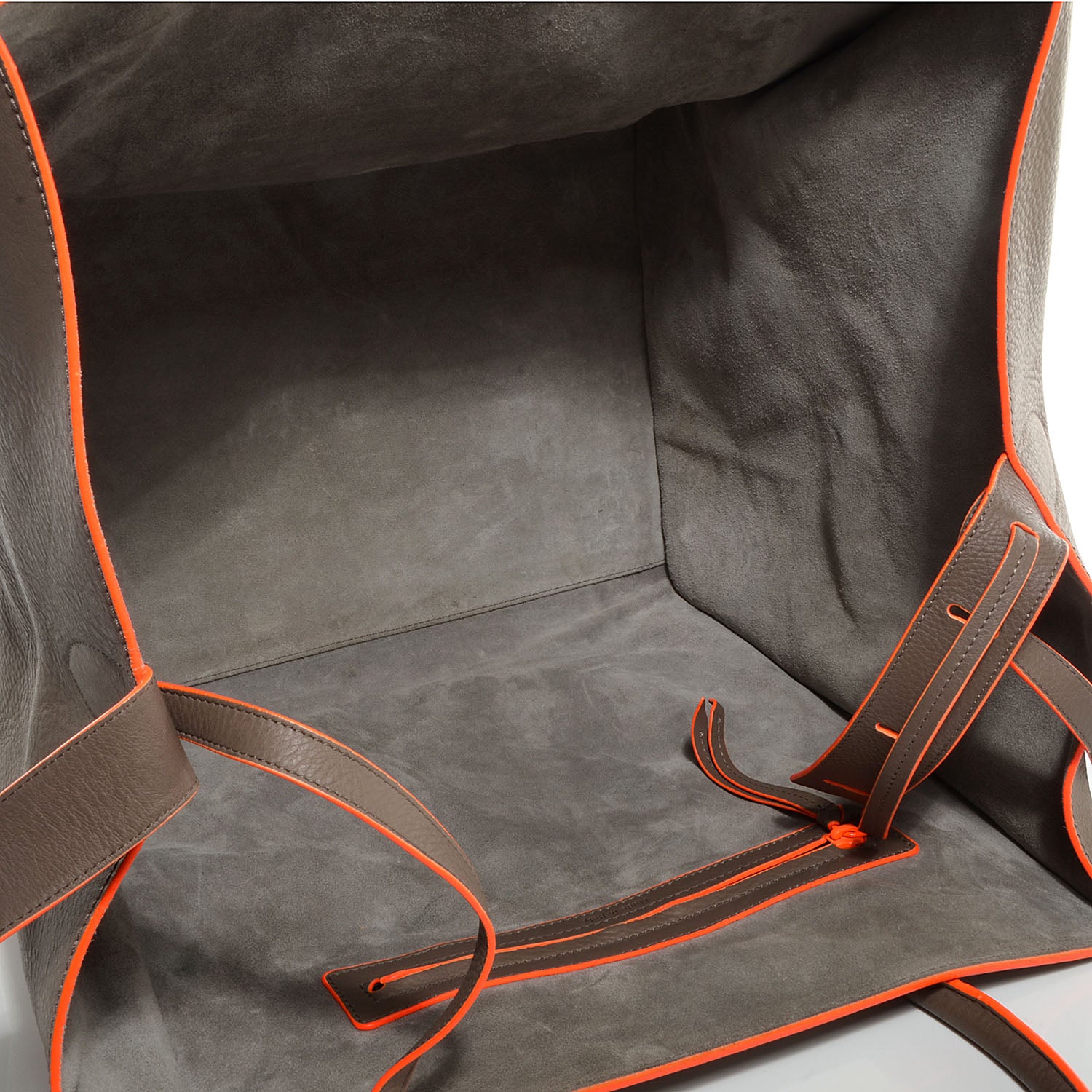 Celine Supple Calfskin Large Phantom Luggage Grey Orange 5 of 8