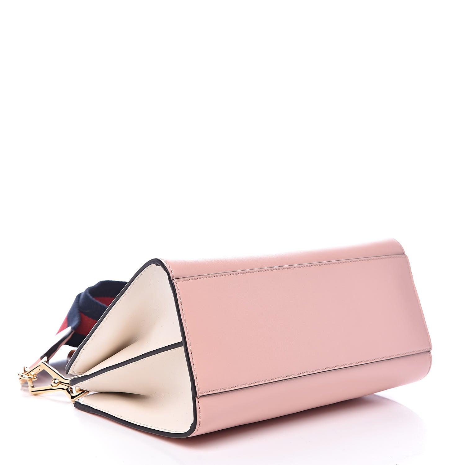 Gucci Nappa Bamboo Web Mini Nymphaea Top Handle Bag Perfect Pink Mystic White 4 of 11
