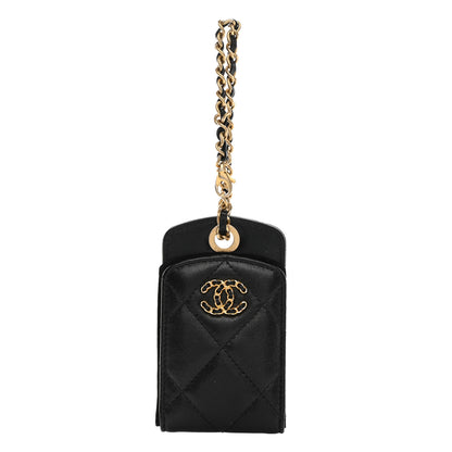 Chanel Lambskin Quilted Chanel 19 Luggage Tag Black 1 of 7