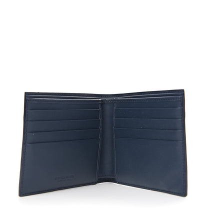 Bottega Veneta Calfskin Intrecciato Bi-Fold Wallet Dark Denim 4 of 7
