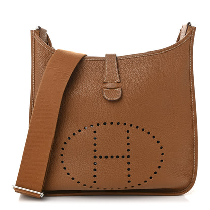 Hermes Taurillon Clemence EVELYNE III GM Gold 1 of 12