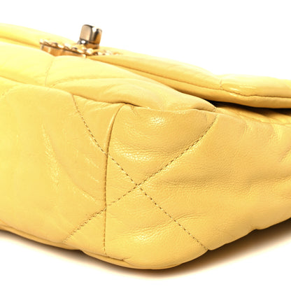 Chanel Lambskin Quilted Medium Chanel 19 Flap Yellow 10 of 10