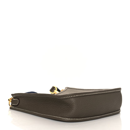 Hermes Taurillon Clemence Amazone Evelyne TPM Etoupe Bleu Indigo 4 of 11