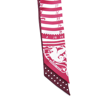 Hermes Silk Astrologie a Pois Twilly Fuchsia White Bordeaux 4 of 4