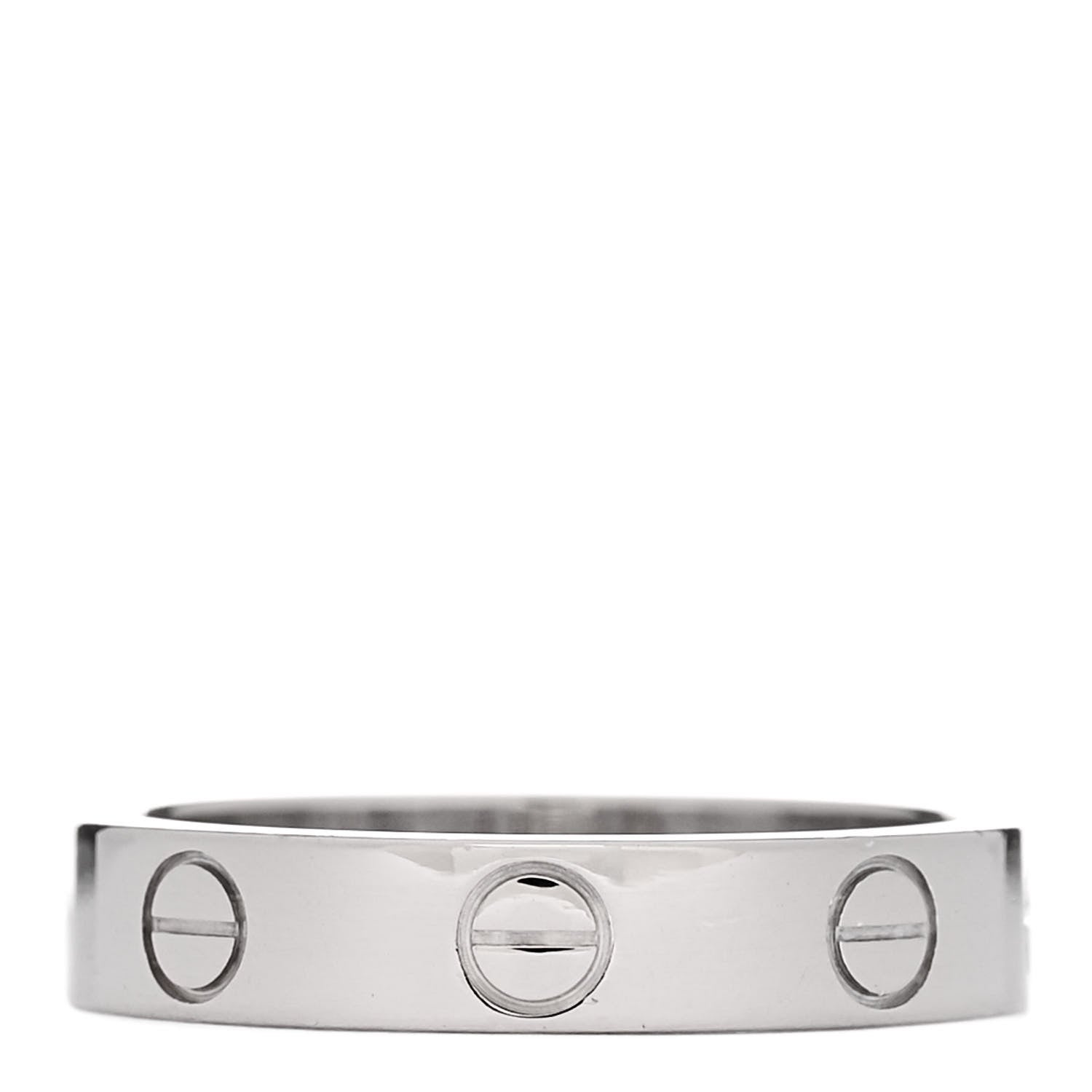 Cartier 18K White Gold 3.5mm LOVE Wedding Band Ring 49 4.75 3 of 6