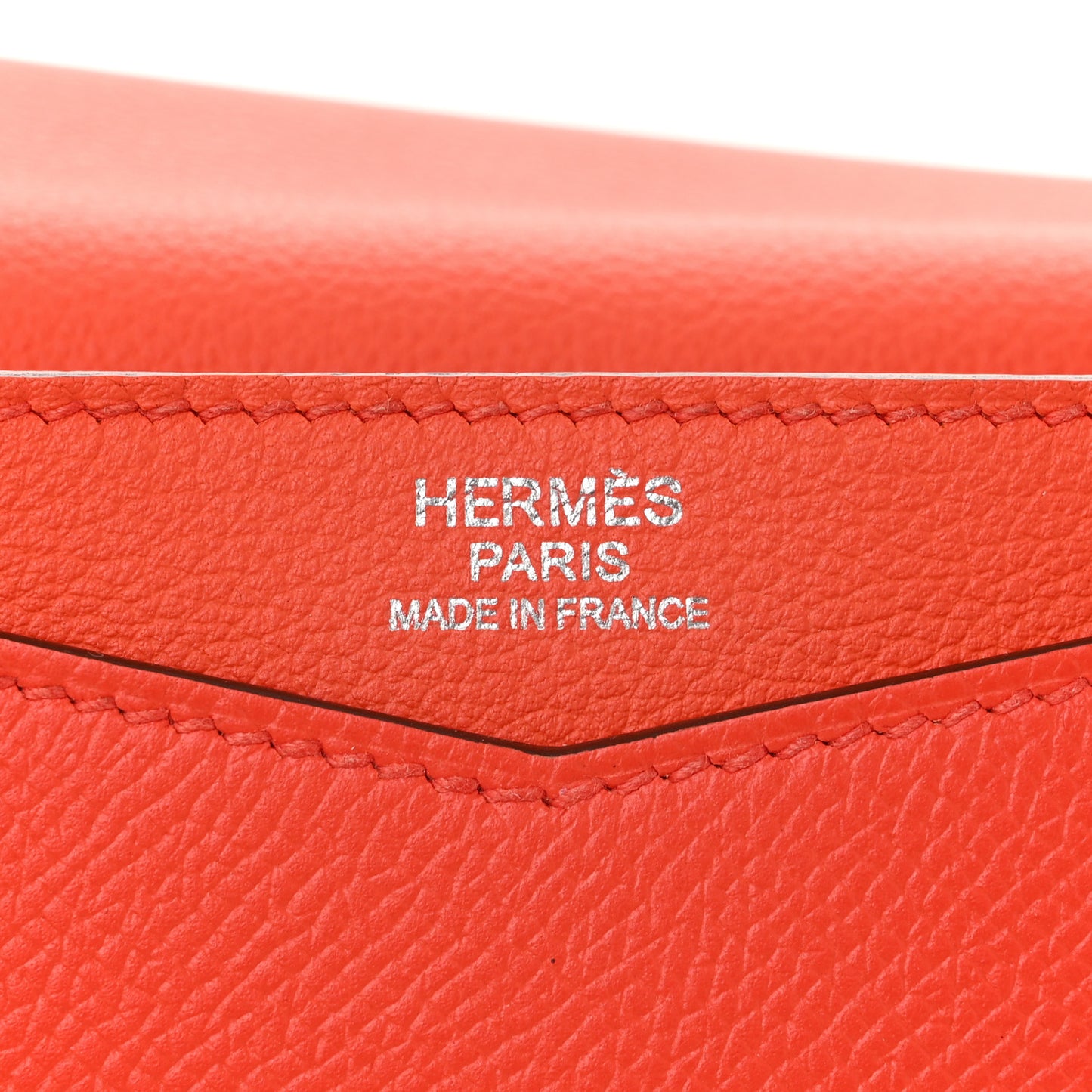 Epsom Evercolor Tadelakt Barenia Faco II Clutch Orange Poppy Fauve