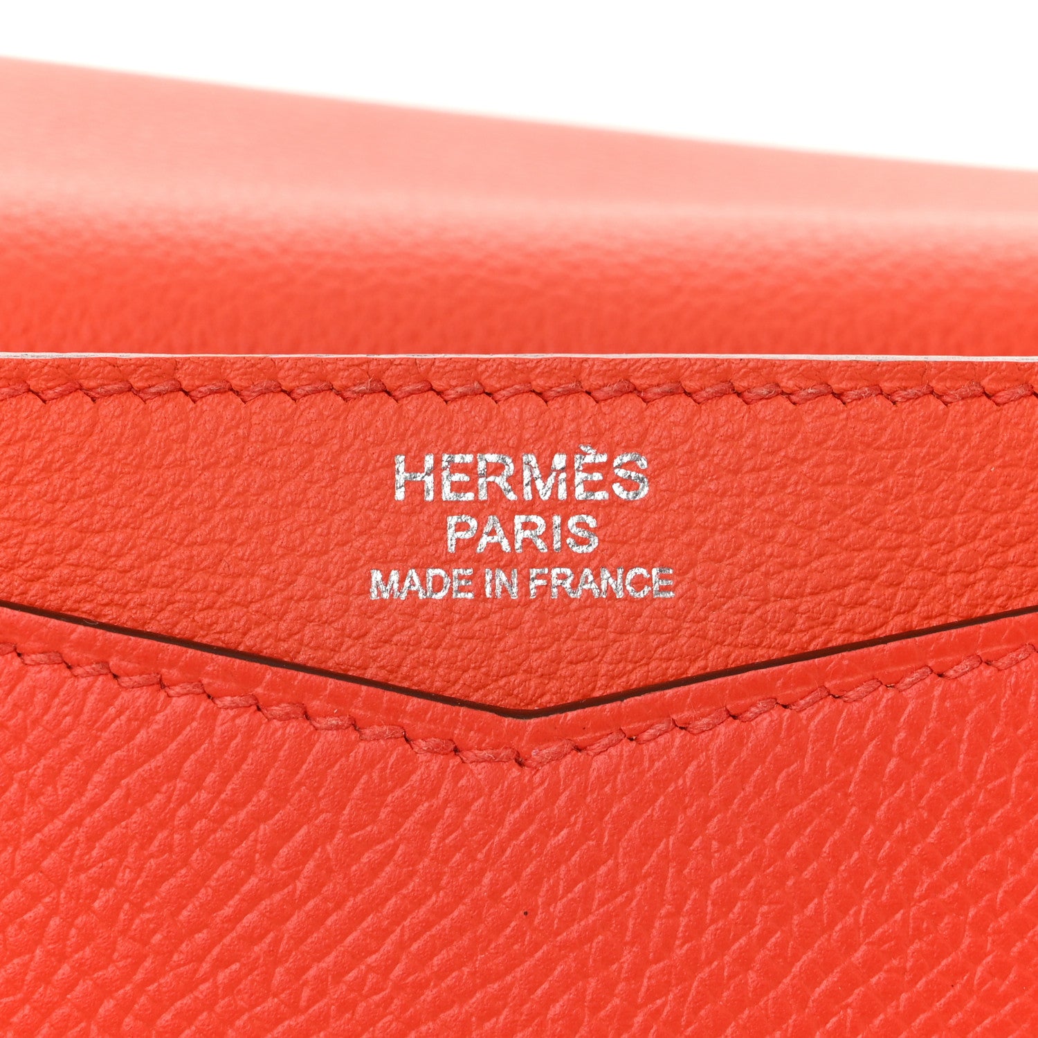Hermes Epsom Evercolor Tadelakt Barenia Faco II Clutch Orange Poppy Fauve 6 of 11