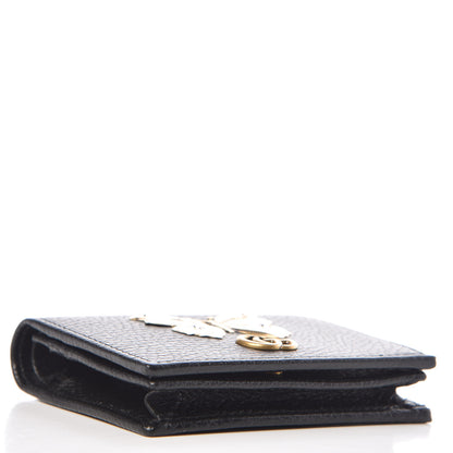 Gucci Pebbled Calfskin Butterfly Card Case Black 4 of 8