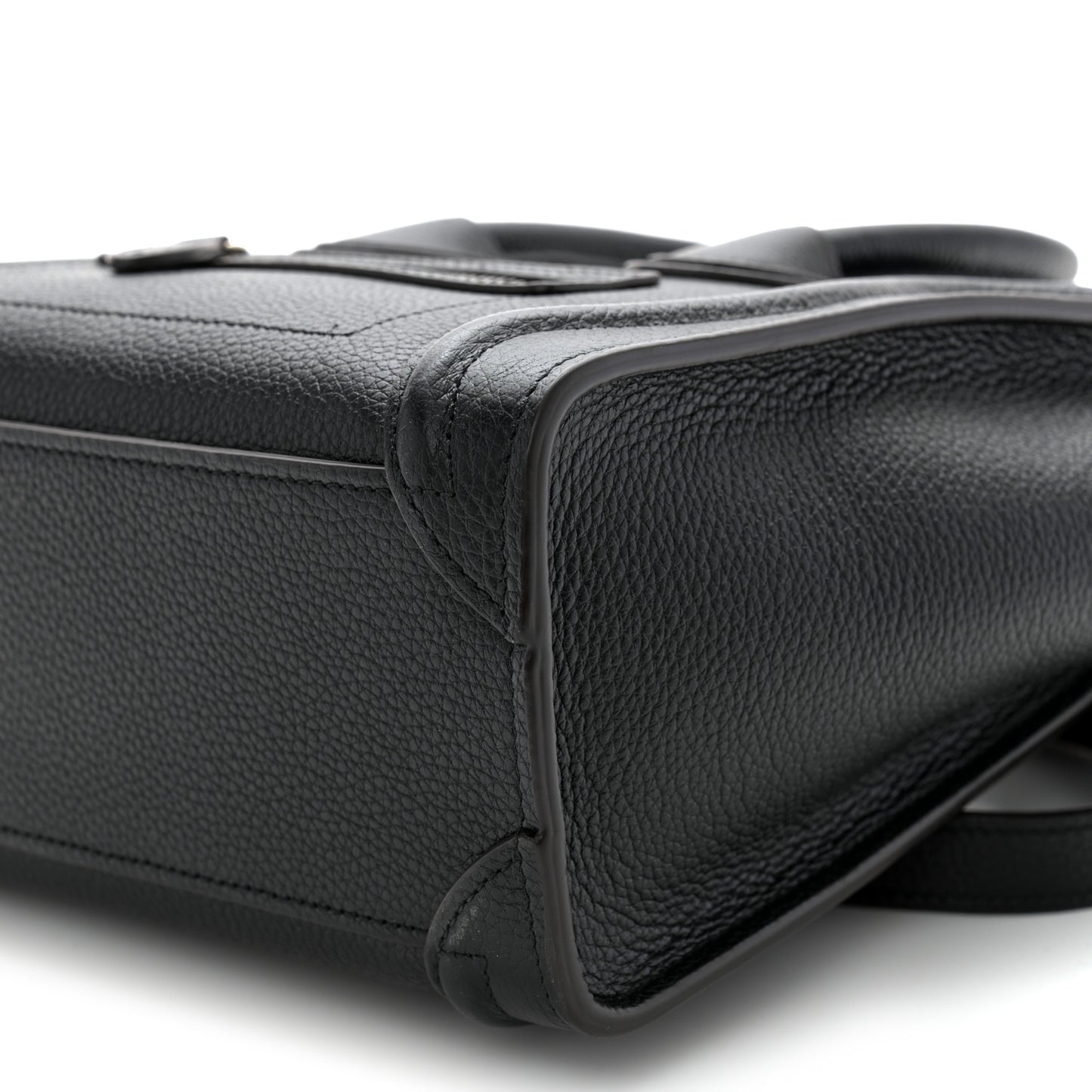 Drummed Calfskin Nano Luggage Black