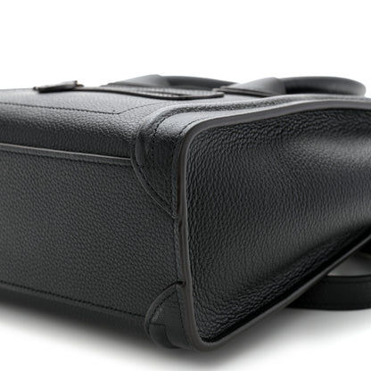 Celine Drummed Calfskin Nano Luggage Black 10 of 11