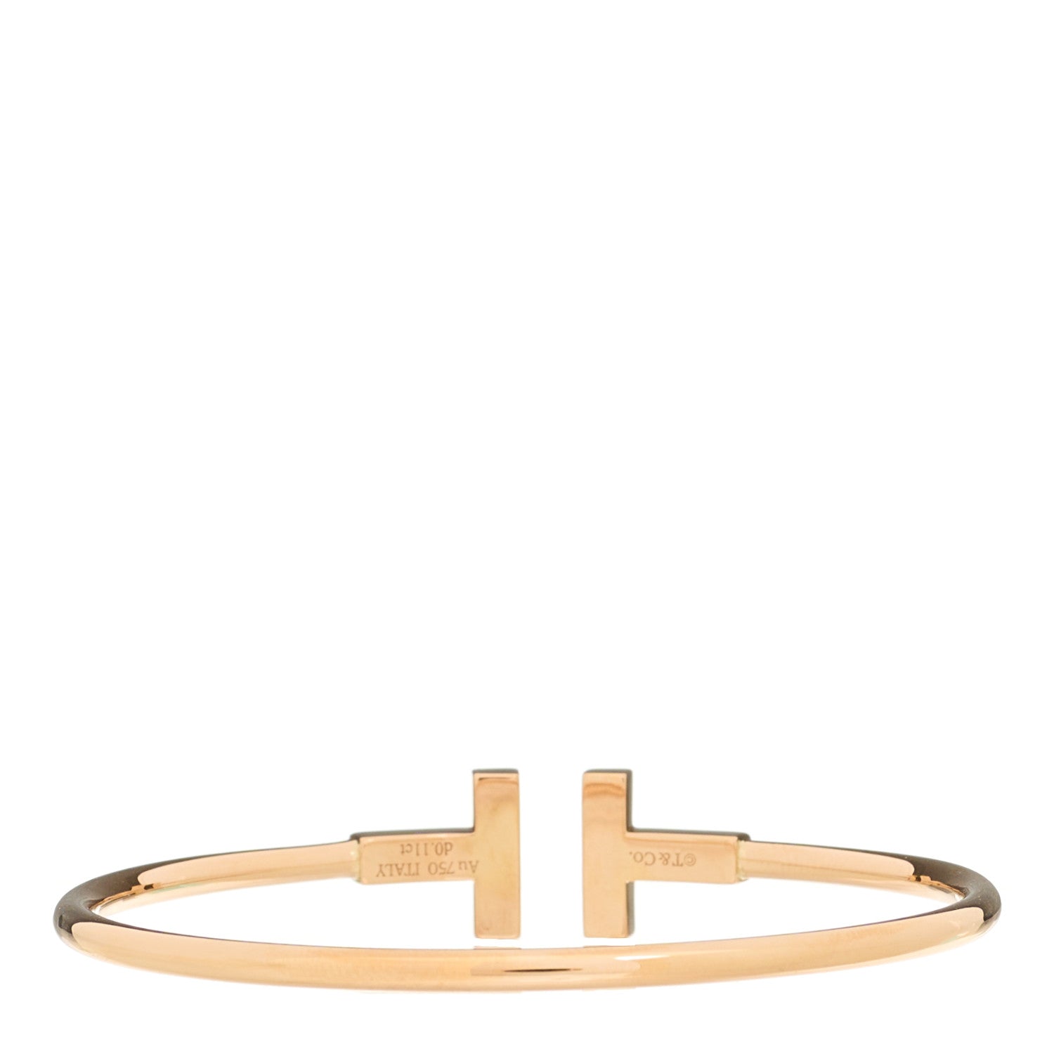 Tiffany 18K Rose Gold Diamond Black Onyx T Wire Bracelet 2 of 4