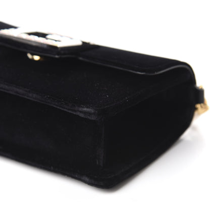 Gucci Velvet Crystal Square G Shoulder Bag Black 7 of 11