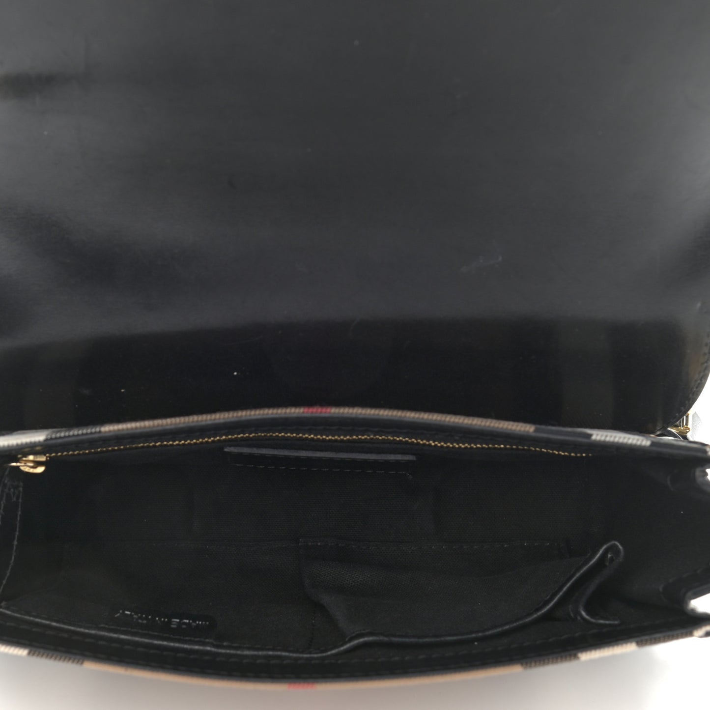 House Check Bridle Calfskin Small Abbott Crossbody Bag Black