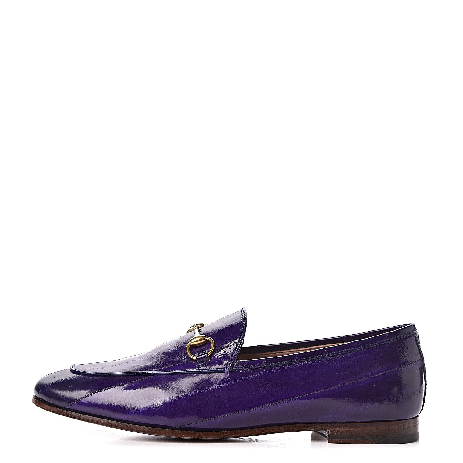 Gucci Eel Womens Jordaan Loafers 38 Purple 1 of 10