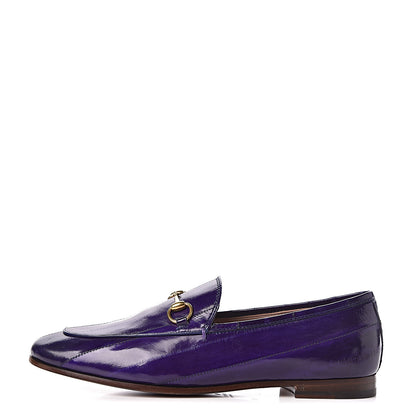 Gucci Eel Womens Jordaan Loafers 38 Purple 1 of 10