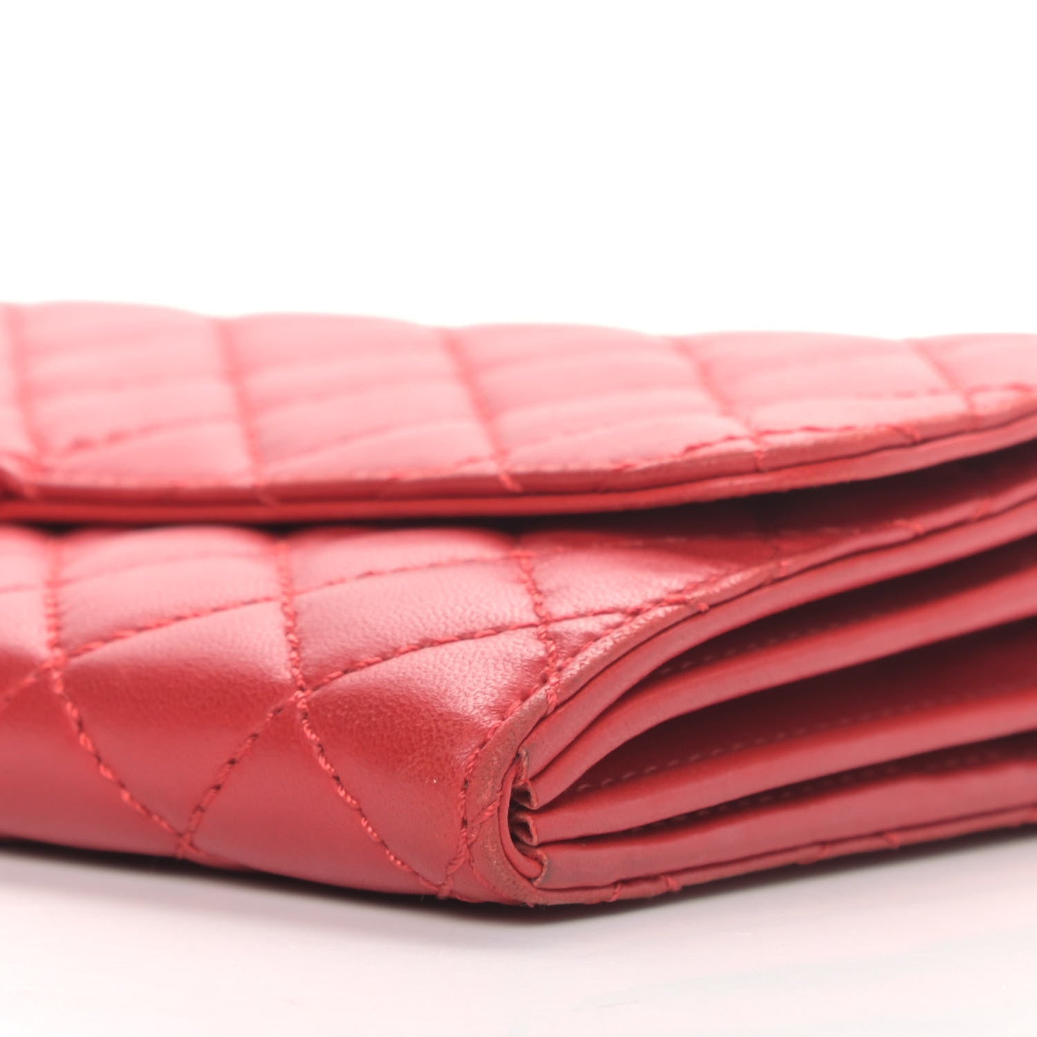 Chanel Lambskin Quilted Chain Clutch Flap Red 9 of 11