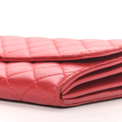 Chanel Lambskin Quilted Chain Clutch Flap Red 9 of 11