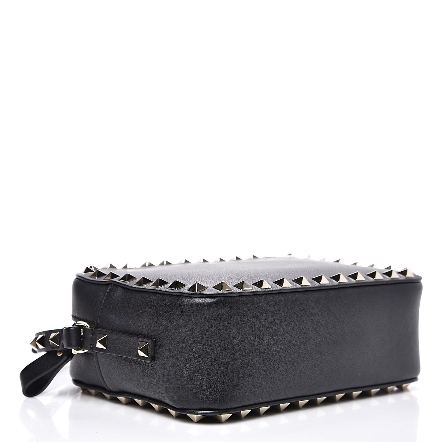 Calfskin Rockstud Camera Crossbody Bag Black