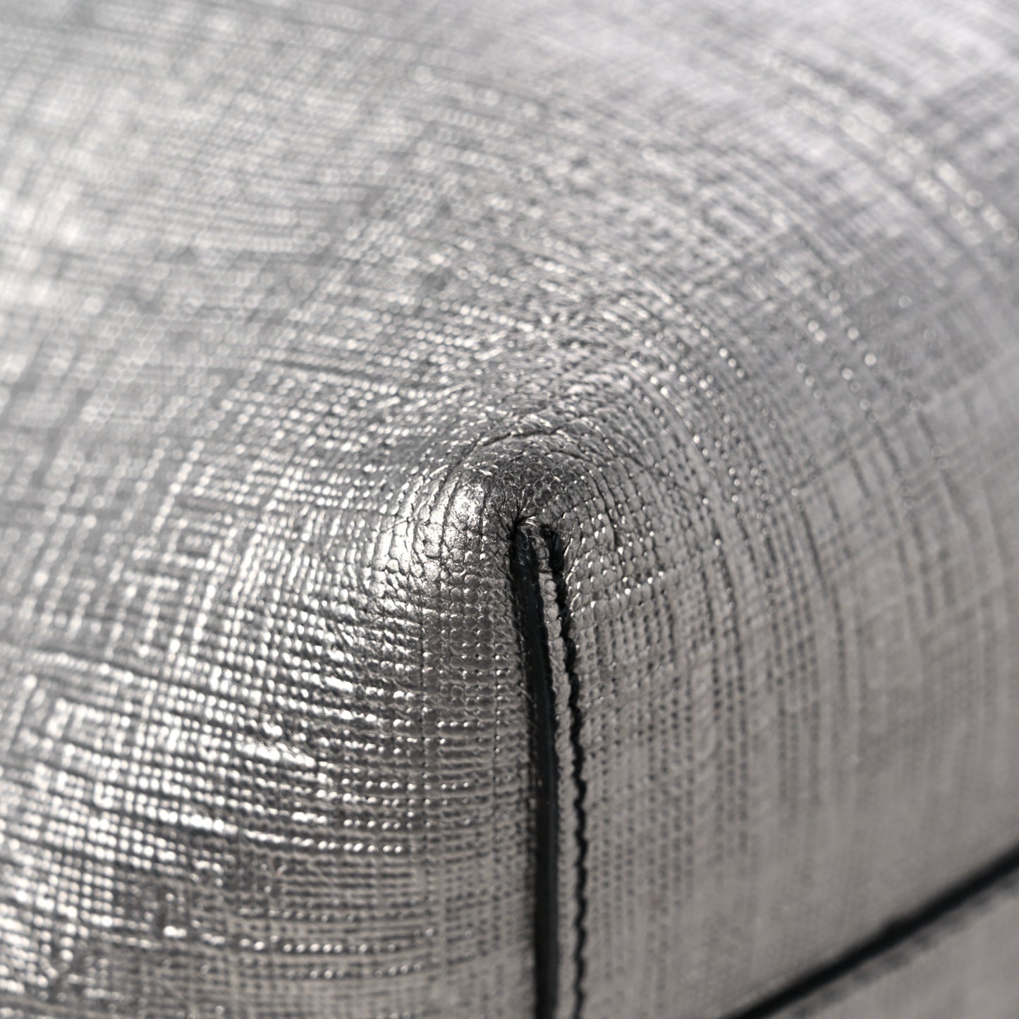 Metallic Saffiano Shopper Tote Silver