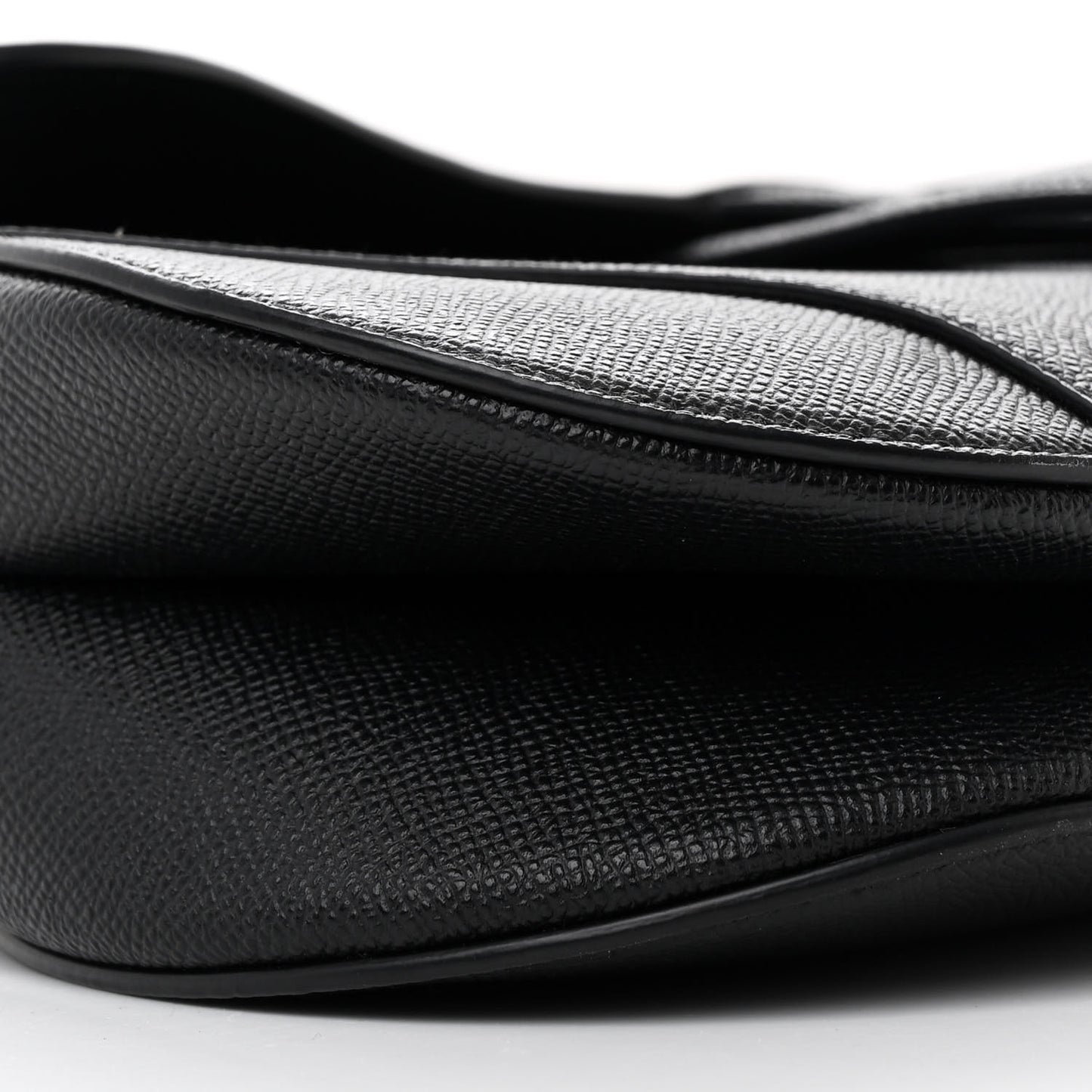 Grained Calfskin Saddle Bag Black