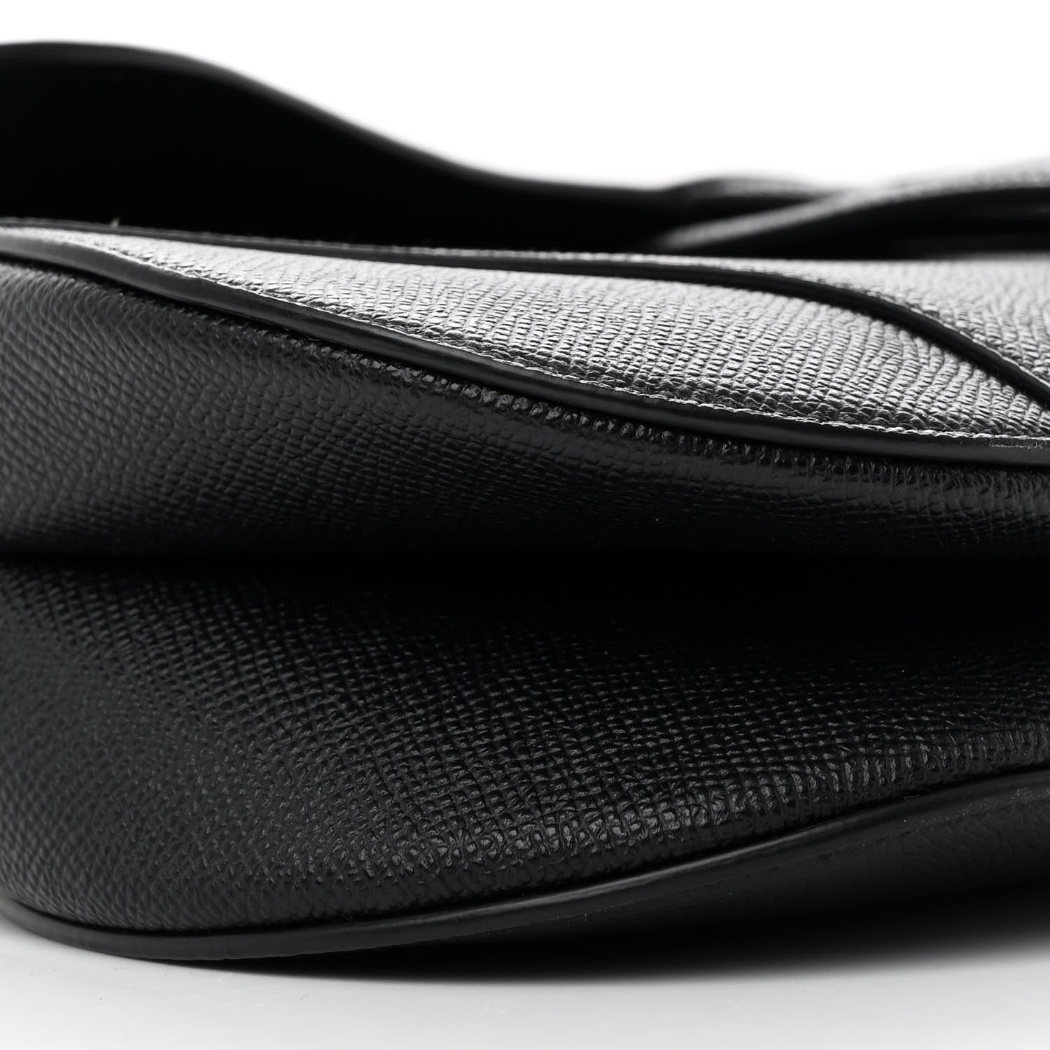 Christian Dior Grained Calfskin Saddle Bag Black 8 of 10