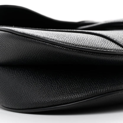 Christian Dior Grained Calfskin Saddle Bag Black 8 of 10