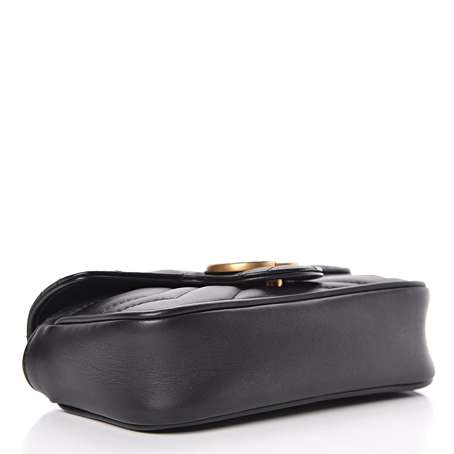 Gucci Calfskin Matelasse Super Mini GG Marmont Shoulder Bag Black 4 of 10