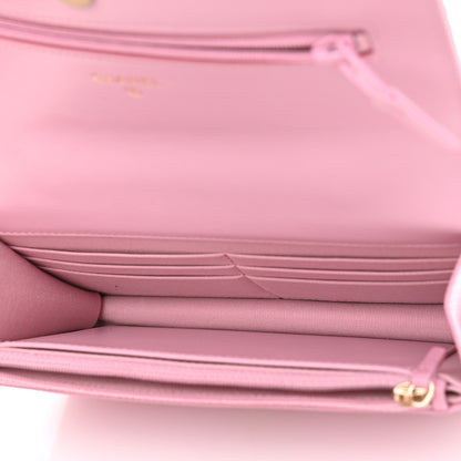 Chanel Shiny Caviar Quilted Pick Me Up Wallet On Chain WOC Pink 5 of 13