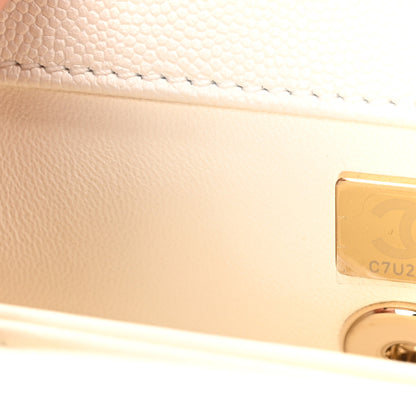 Chanel Caviar Quilted Mini Coco Handle Flap White 6 of 9